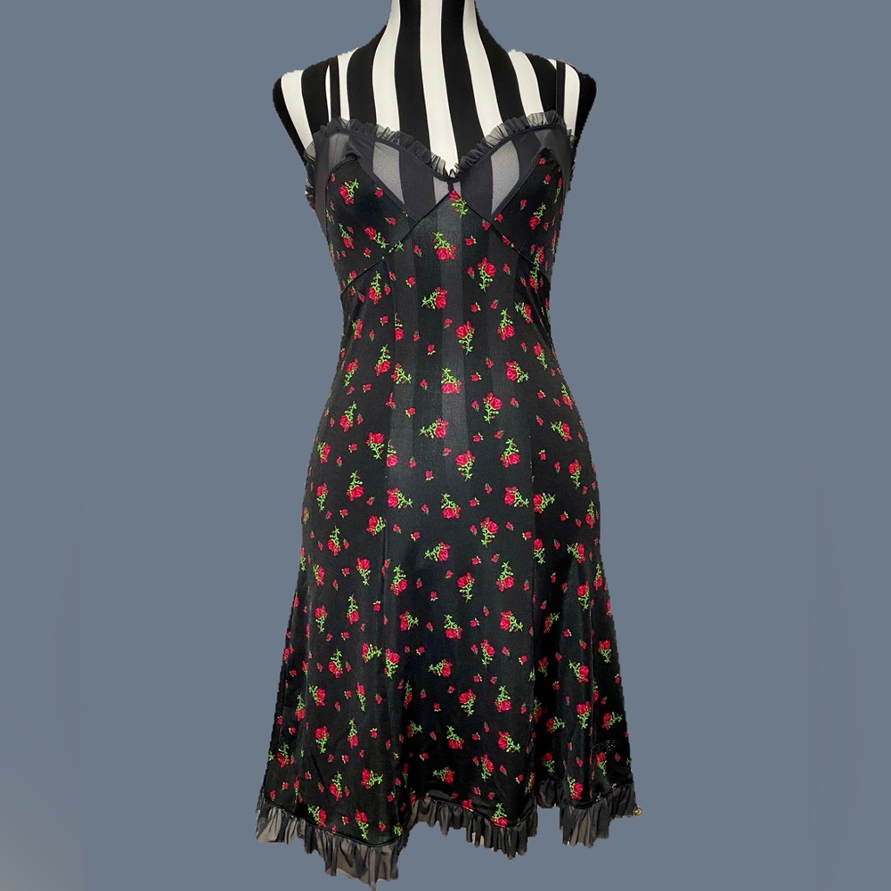 Victoria's Secret Black Floral Chemise